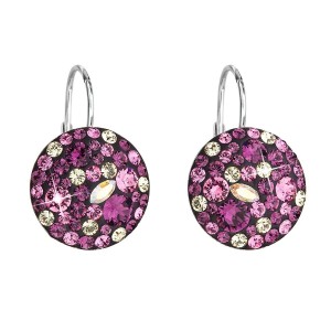 Stříbrné náušnice s krystaly Crystals from Swarovski® Amethyst