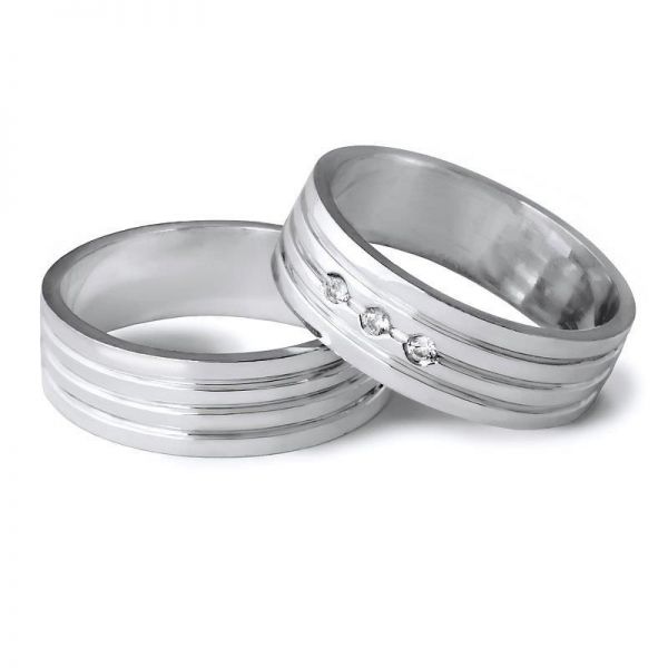 Moderní snubní prsteny s kamínky šířka 5,00 mm