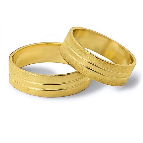 Snubní prsteny s jemnými linkami  šířka 6,00 mm