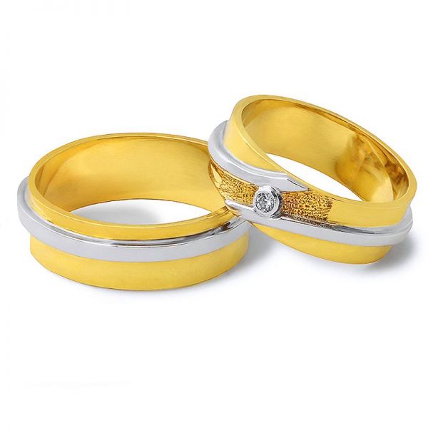 Snubní prsteny z kombinovaného zlata šířka 6,00 mm