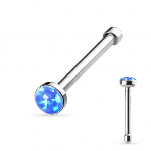 Piercing do nosu - modrý opál