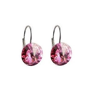 Stříbrné náušnice s krystaly Crystals from Swarovski® Rose