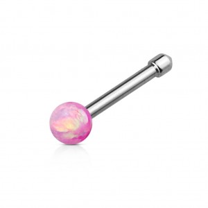 Piercing do nosu, kulička růžový opál