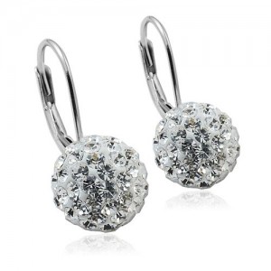 Stříbrné náušnice koule 10 mm s krystaly Crystals from Swarovski® Crystal