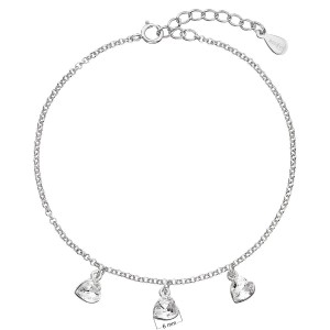 Stříbrný náramek se srdíčky Crystals from Swarovski®