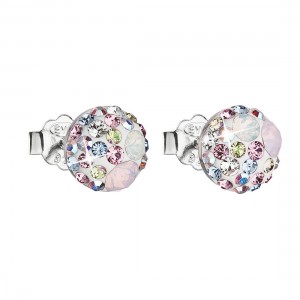 Stříbrné náušnice s krystaly Crystals from Swarovski® Magic Rose