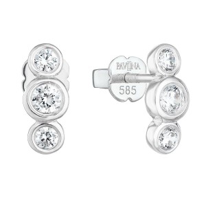 Zlaté náušnice bílé zlato s brilianty