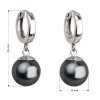 Stříbrné náušnice s perlou Crystals from Swarovski® Grey [1]