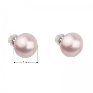 Stříbrné náušnice s perličkami Crystals from Swarovski® ROSALINE