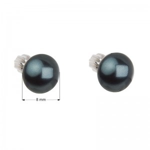 Stříbrné náušnice s perličkami Crystals from Swarovski® TAHITI