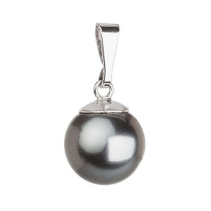 Stříbrný přívěsek se šedou perlou Crystals from Swarovski®