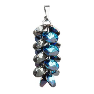 Stříbrný přívěšek hrozen Crystals from Swarovski® Bermuda Blue