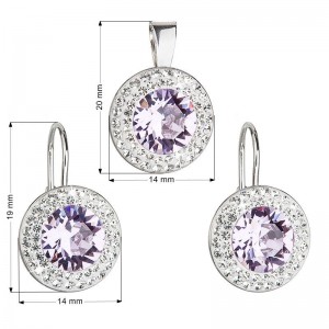 Sada náušnic a přívěšku s kameny Crystals from Swarovski® Violet