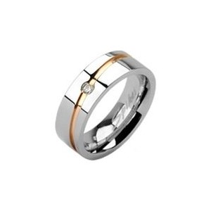 Dámský snubní ocelový prsten, šíře 6 mm, vel. 55