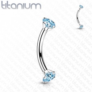 Piercing do obočí TITAN, 1,2 x 8 mm, barva: tyrkysová