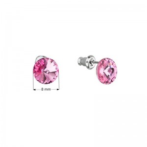 Náušnice bižuterie se Swarovski krystaly, Rose