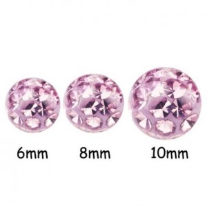 Náhradní kulička s krystaly Swarovski® 5 mm, závit 1,6 mm, VIOLET