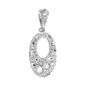 Stříbrný oválný přívěsek se Swarovski krystaly