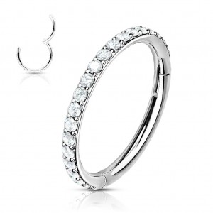 Piercing segment kruh s čirými kamínky