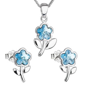 Sada šperků s krystaly Swarovski náušnice, řetízek a přívěsek