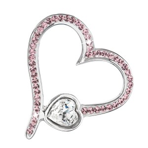 Stříbrný přívěšek srdce s kamínky Crystals from Swarovski®