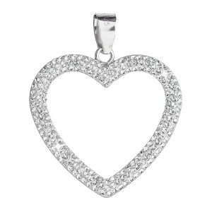 Stříbrný přívěšek srdíčko s kamínky Crystals from Swarovski® Crystal
