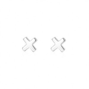 Minimalistické stříbrné náušnice X