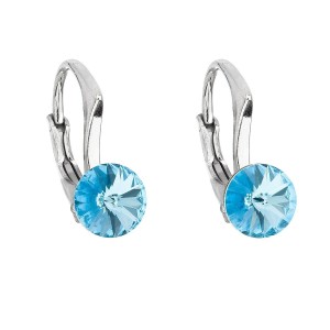 Stříbrné náušnice s Crystals from Swarovski® Aquamarine