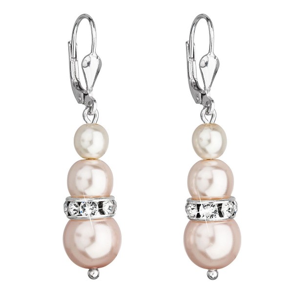 Stříbrné náušnice s perličkami Crystals from Swarovski® Rosaline