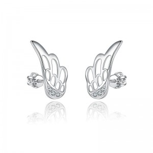 Stříbrné šroubovací náušnice křídla