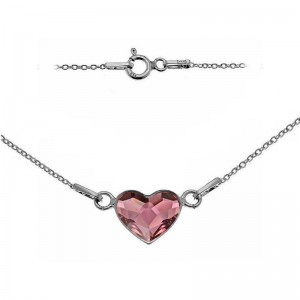 Stříbrný náramek se srdcem Crystals from Swarovski® Antique Pink