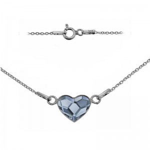 Stříbrný náhrdelník se srdcem Crystals from Swarovski® DENIM BLUE