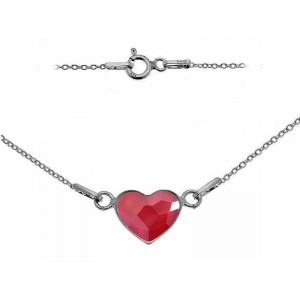 Stříbrný náramek se srdcem Crystals from Swarovski® Royal Red