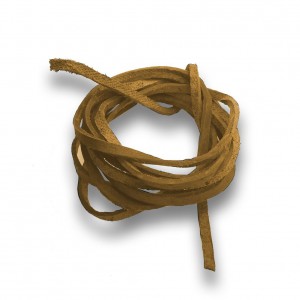 Řezaná kožená šňůrka okrová, tl. 2 mm, délka 100 cm