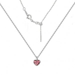 Minimalistický stříbrný náhrdelník se srdcem Crystals from Swarovski, Antique Pink