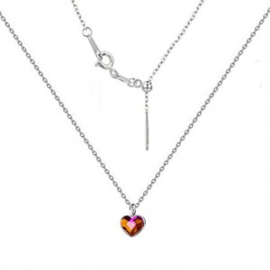 Minimalistický stříbrný náhrdelník se srdcem Crystals from Swarovski, Astral Pink