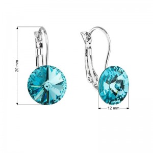 Náušnice bižuterie s Crystals from Swarovski® LIGHT TURQUOISE