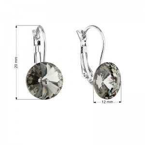 Náušnice bižuterie s Crystals from Swarovski® BLACK DIAMOND