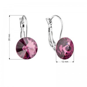 Náušnice bižuterie s Crystals from Swarovski®, AMETHYST