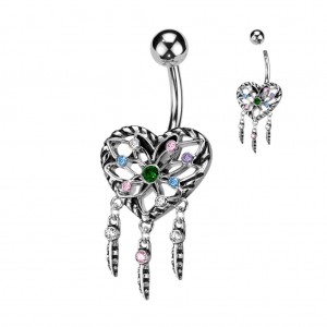 Piercing do pupíku - lapač snů