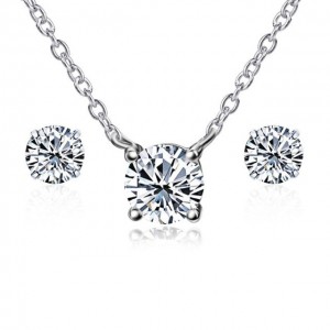 Set stříbrný náhrdelník + náušnice