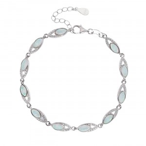 Stříbrný náramek s opálem