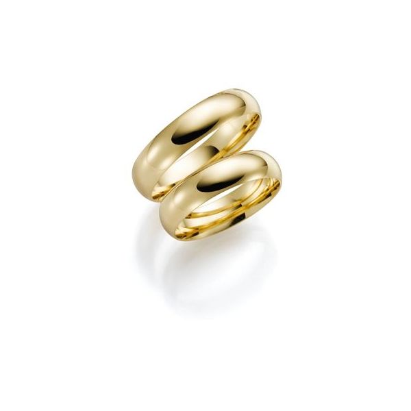 Snubní prsteny půlkulaté klasické  žluté zlato šířka 5,00 mm