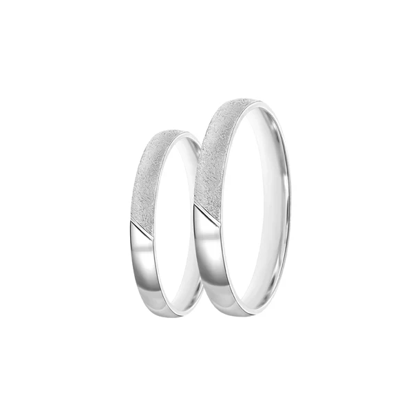Snubní prsteny půlkulaté s matováním šíře 3 mm