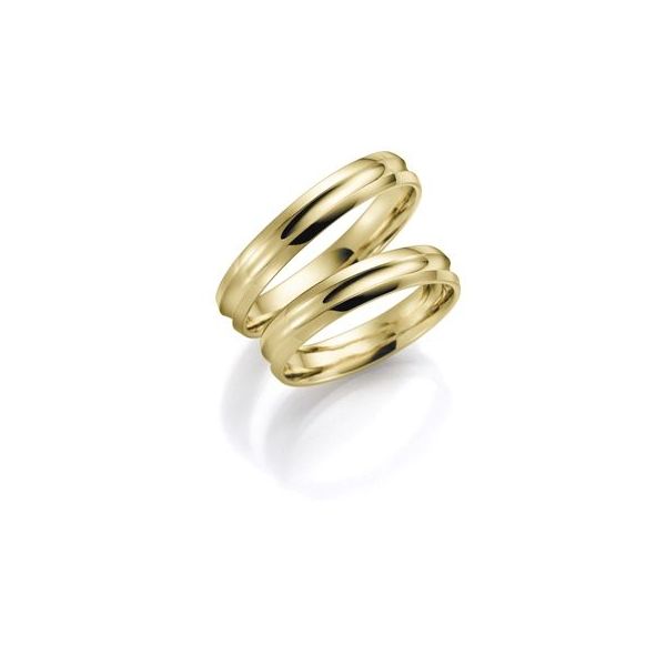Snubní prsteny půlkulaté klasické  žluté zlato šířka 4,00 mm