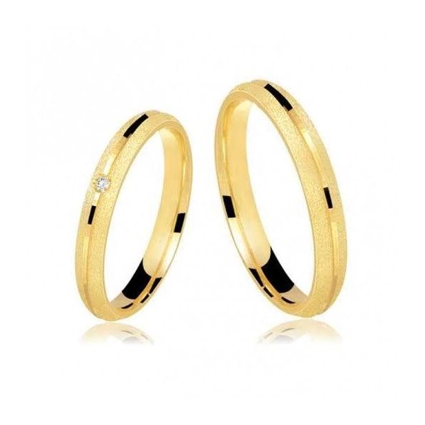 Snubní prsteny půlkulaté matné    žluté zlato       šířka 3,00 mm