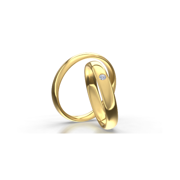 Snubní prsteny půlkulaté  žluté zlato  šířka 3,00 mm