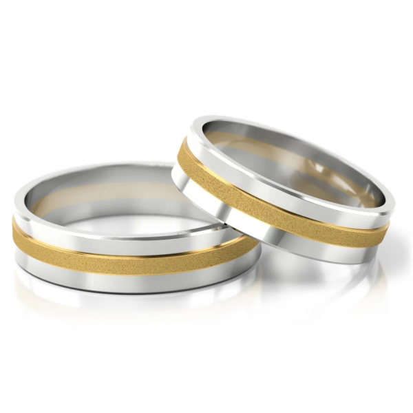 Snubní prsteny kombinované zlata šířka 5 mm