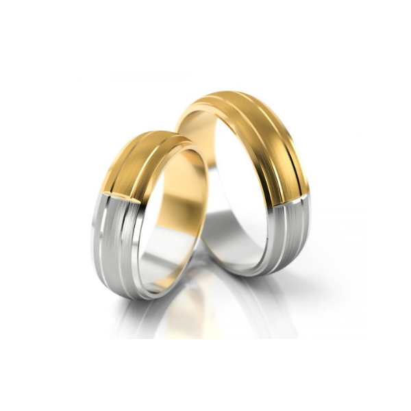 Snubní prsteny kombinované zlata šířka 5 mm