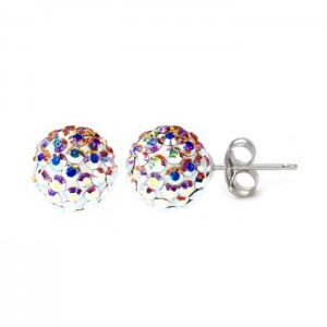 Stříbrné náušnice kuličky Crystals from Swarovski® AB